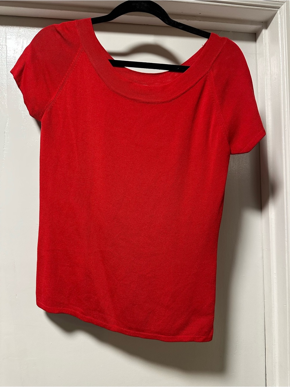 Joseph Red Scoop-Neck Short Sleeve Top